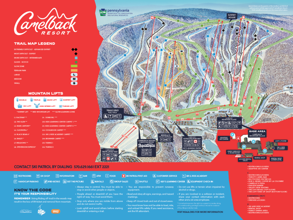 Resort Maps | Camelbeach, Aquatopia, Camelback Ski & Resort